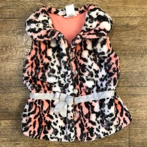 Leopard print furry vest